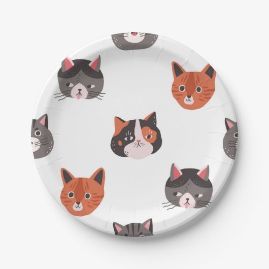 Kattenpatroon Papieren Bordje (Voorkant)