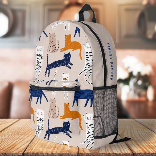 Kattenpatroon Schattigee Hand getrokken Print Kind Bedrukte Rugzak