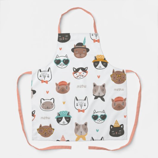 kattenpatroon schort (Voorkant)