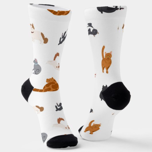 Kattenpatroon Sokken (Gebogen)