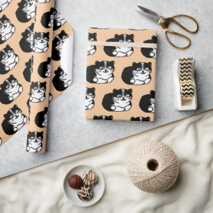 kattenpatroon van schattige tuxedo cadeaupapier