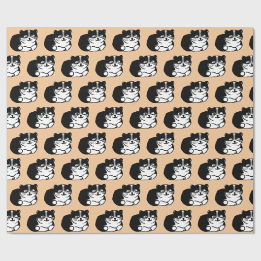 kattenpatroon van schattige tuxedo cadeaupapier (Vlak)