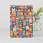 Kattenpatroonontwerp feestdagenkaart (Staand voorkant)