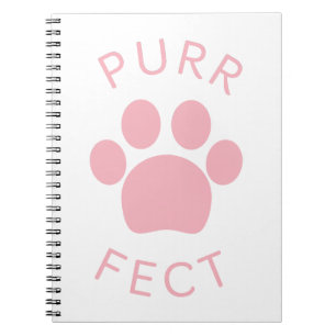 Kattenperfecte Roze Poes Pootafdruk Notitieboek
