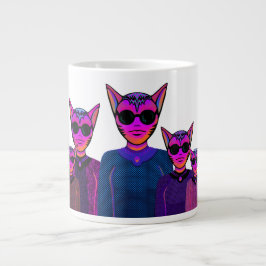 Kattenpersonages ontwerp grote koffiekop