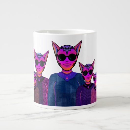 Kattenpersonages ontwerp grote koffiekop (Voorkant)