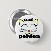 Kattenpersoon Kattenliefhebber Knop Ronde Button 5,7 Cm (Voorkant /achterkant)