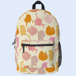 Kattenperzik roze Sinaasappel Bedrukte Rugzak<br><div class="desc">Roze,  sinaasappel,  perzik en blush kitty kattenpatroon. Originele kunst van Nic Squirrell.</div>