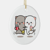 Kattenperziken en -muchi keramisch ornament (Rechts)