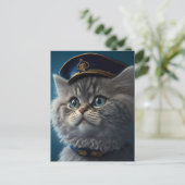 Kattenpiloot Kapitein Briefkaart (Staand voorkant)