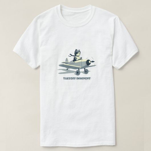 Kattenpiloot, start aanstaande t-shirt (Design voorkant)