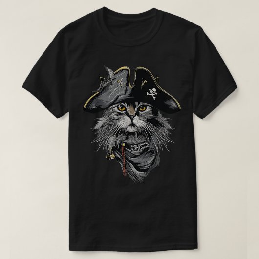 Kattenpiraat praat als een piraat t-shirt (Design voorkant)