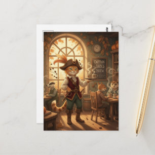 Kattenpiraat Sluist Koffie Rond Briefkaart
