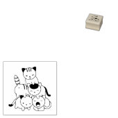 Kattenpiramide - Groep katten 2 Rubberstempel (Gestempeld)