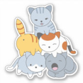 Kattenpiramide - Kattengroep Sticker (Voorkant)