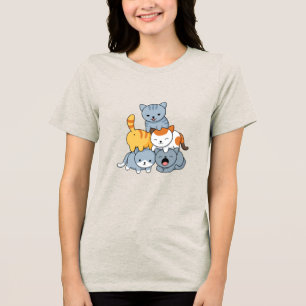 Kattenpiramide - Kattengroep Tri-Blend Shirt