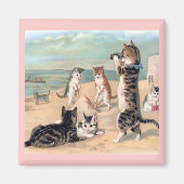 Kattenplezier bij de strandmagneet magneet (Voorkant)