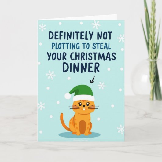 Kattenplot om het kerstdiner te stelen kaart (Voorkant)