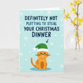 Kattenplot om het kerstdiner te stelen kaart (Gele Bloem)