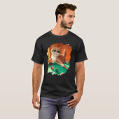 Kattenpoelkleppen in springstaarten t-shirt (Voorkant volledig)
