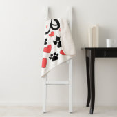 Kattenpokken en rode harten sherpa deken (In situ)