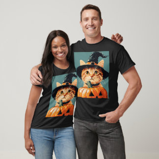 Kattenpompoen Halloween Day Gifts Paar T-shirt