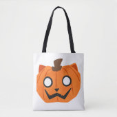 Kattenpompoen Jack-O-Lantern Halloween Boodschappe Tote Bag (Voorkant)