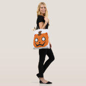 Kattenpompoen Jack-O-Lantern Halloween Boodschappe Tote Bag (Op model)