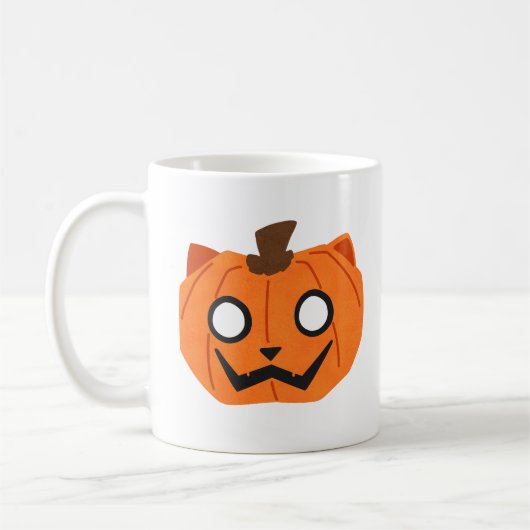 Kattenpompoen Jack-O-Lantern Halloween mok (Links)