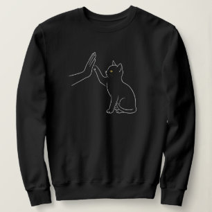 Kattenpoot High Five Lijn Kunst Zwarte Huisdier Li Trui