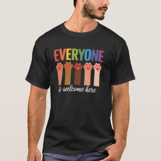 Kattenpoot, iedereen is hier welkom Idaho leraar T-shirt