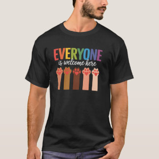 Kattenpoot, iedereen is hier welkom Idaho leraar T-shirt