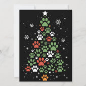 Kattenpoot Kerstboom Katten Hondenliefhebber Kerst Feestdagenkaart (Voorkant)