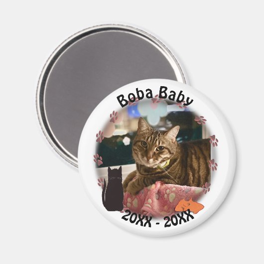 Kattenpoot print foto magneet (Voorkant / Achterkant)