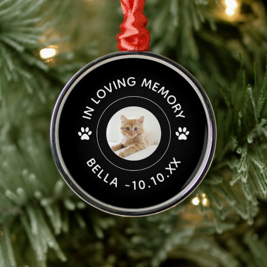 Kattenpoot print gedenkteken in liefdevolle herinn metalen ornament (Boom)