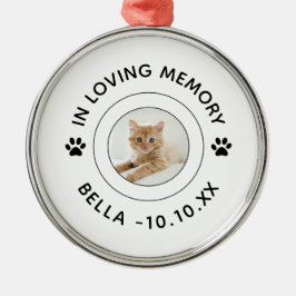Kattenpoot print gedenkteken voor huisdierenverlie metalen ornament