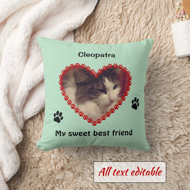 Kattenpoot print memorial aangepaste foto kussen (Creator heeft geüpload)