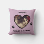 Kattenpoot print memorial uw foto lila kussen (Voorkant)