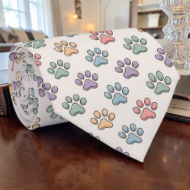 Kattenpoot Retro Pastelkleurige Op Maat Gemaakte D Stropdas