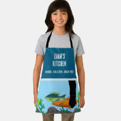 Kattenpoot vissen illustratie, kinder schort (Insitu)