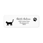 Kattenpootafdruk Adreslabels, Retouradres Etiket (Voorkant)