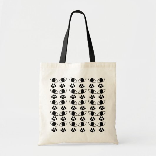 Kattenpootafdruk Zwart en Wit     Tote Bag (Voorkant)