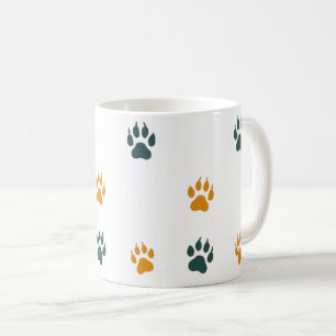 kattenpootafdrukken - Retro Feline Voetafdrukken Koffiemok