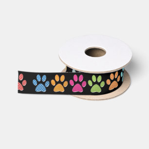 kattenpootafdrukken van weefsel satijnen lint