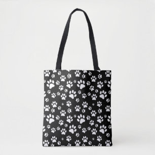 Kattenpootafdrukken Zwart Tote Bag