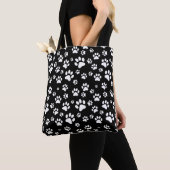 Kattenpootafdrukken Zwart Tote Bag (Dichtbij)