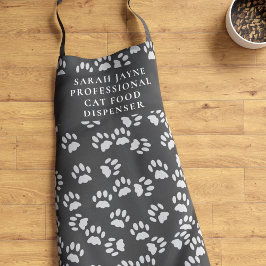 Kattenpootafdrukpatroon Fun apron voor huisdierenl Schort