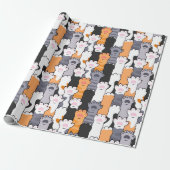 Kattenpootjes Patroon Cadeaupapier (Uitgerold)