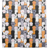 Kattenpootjes Patroon Douchegordijn (Voorkant)