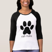 Kattenpootkat, T-shirt met kat en taart (Voorkant)